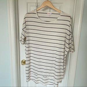 Lularoe Irma, black and cream stripe, size Medium